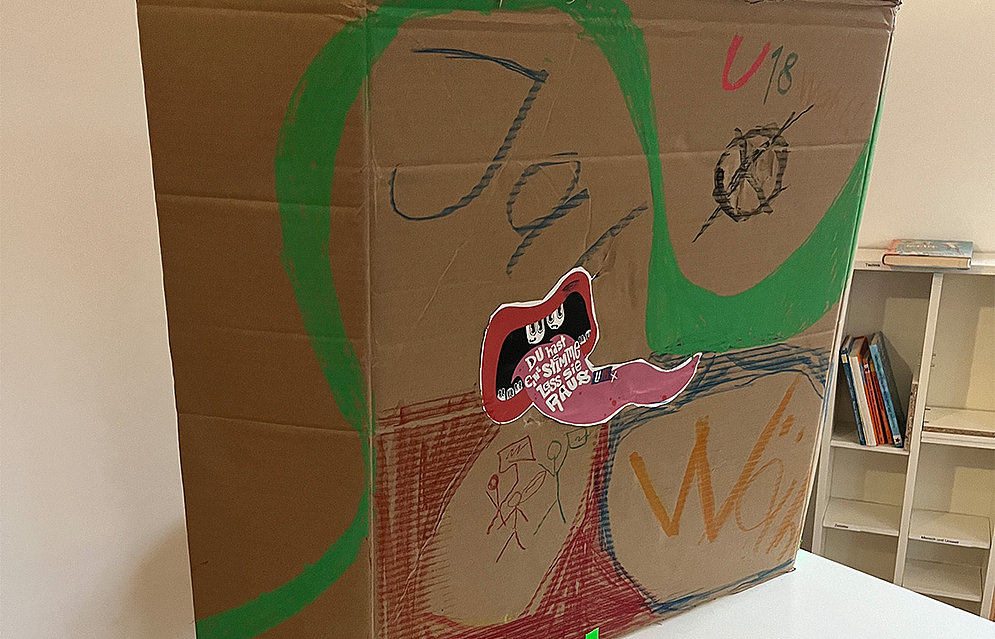 Wahlkabine der U-18 Wahl an der Schöpflin Schule
