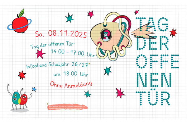 Bunte Grafik mit Daten den Tags der Offenen Tür